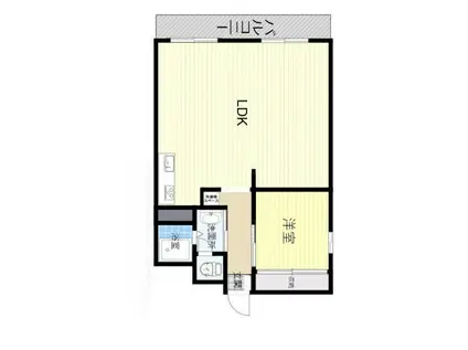 アソシエビル(1LDK/2階)の間取り写真