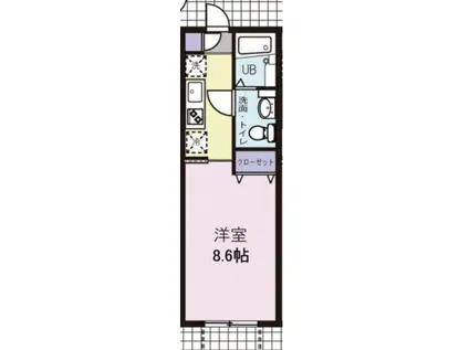 ボヌール南長崎(1K/1階)の間取り写真