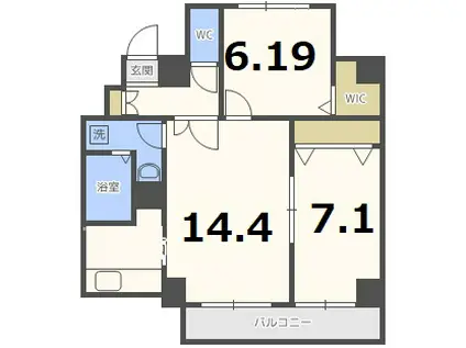 SQUARE MS614(2LDK/3階)の間取り写真