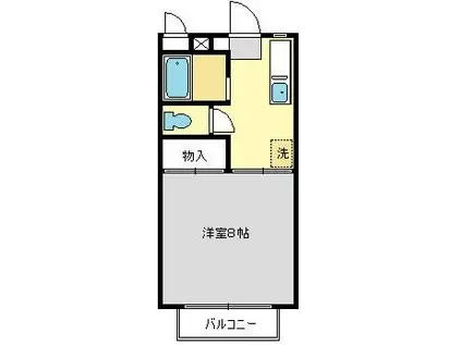 カリアンドラ内納(1K/1階)の間取り写真