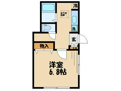 ジョイテラス(1K/1階)の間取り写真