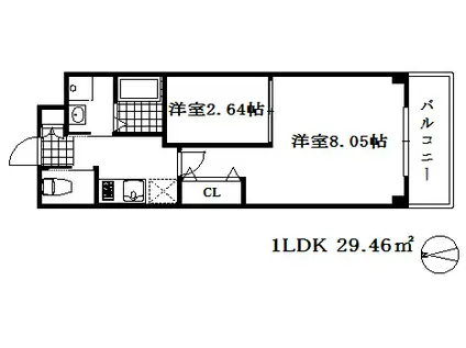 ブイ ルネサンス大塚町(1LDK/4階)の間取り写真