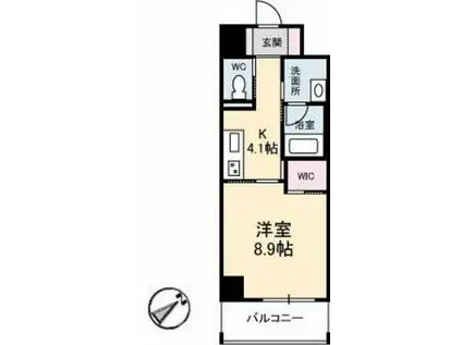 ヴィラシオン段原南(1K/10階)の間取り写真