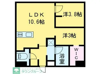 オープンブルーム尾久(2LDK/8階)の間取り写真