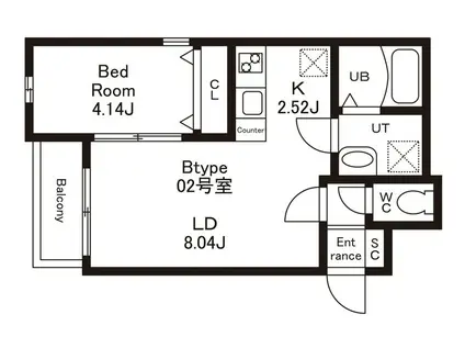 CHERIM南福岡V(1LDK/1階)の間取り写真
