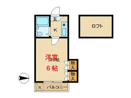 KSIII(1K/1階)の間取り写真