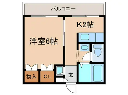 カーサ・ノア高峯町(1K/3階)の間取り写真