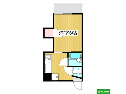 プロスパー小中島(1K/3階)の間取り写真