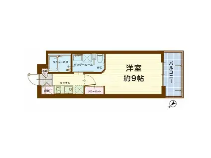 ル パルテール(1K/2階)の間取り写真