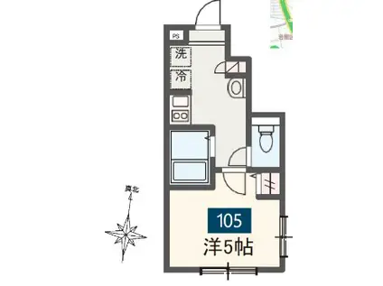 MELDIA岩槻II(1K/1階)の間取り写真