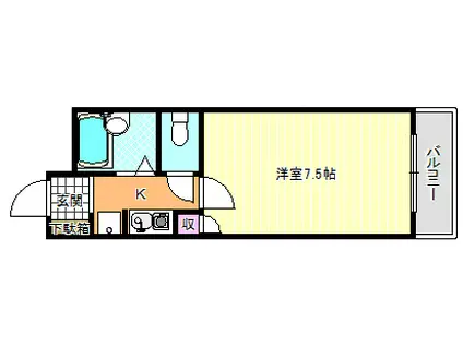 パンリーブル(1K/3階)の間取り写真