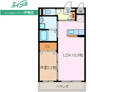 サンクレール神久(1LDK/1階)の間取り写真