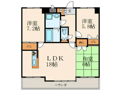 ERIOS COURT(3LDK/11階)の間取り写真