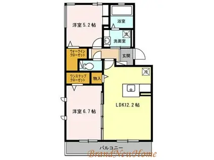 クレッセント・スクエアI(2LDK/3階)の間取り写真