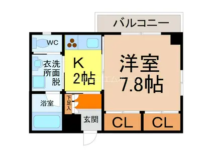 アーバンウエストみなみ(1K/2階)の間取り写真