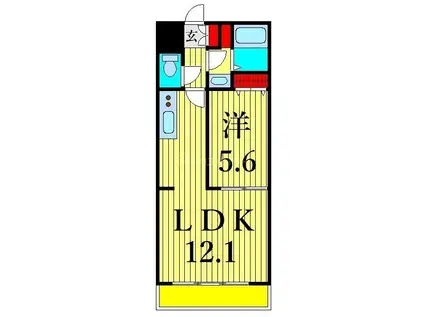 SUN PARK CITY 東日暮里(1LDK/2階)の間取り写真