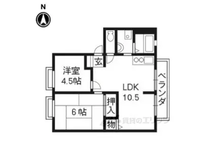 グリーンヒルセイジュ(2LDK/2階)の間取り写真