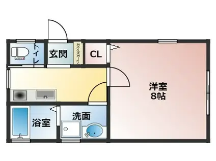 加本ハイツ(1K/1階)の間取り写真