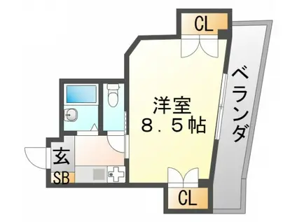 ギャザープレイスセント(1K/3階)の間取り写真