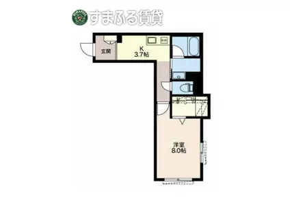 リンデンホフ(1K/1階)の間取り写真