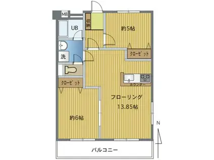 アンシャンテ(2LDK/3階)の間取り写真