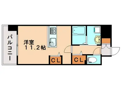 アムールガーデン陣原(ワンルーム/6階)の間取り写真