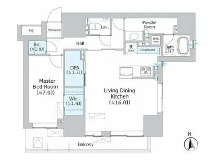 パークホームズ本郷三丁目(1LDK/8階)の間取り写真