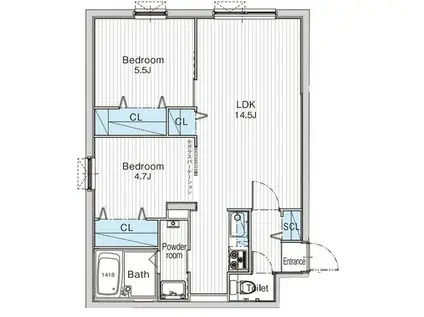 JANUS RESIDENCES南平岸ステージ(2LDK/2階)の間取り写真