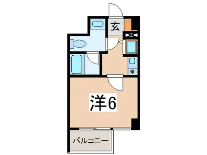 キャッスルマンション会津若松(1K/9階)の間取り写真