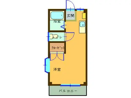 モンパレスナカハラ(ワンルーム/2階)の間取り写真