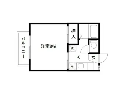 コーポ青葉(1K/2階)の間取り写真