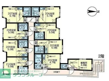 ユナイト川崎ロゼッタストーン(ワンルーム/1階)の間取り写真