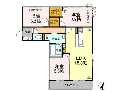 LIEBELEI(3LDK/2階)の間取り写真