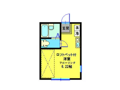 ルミエール東寺尾(ワンルーム/1階)の間取り写真