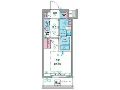 ジェノヴィア天王台(1K/1階)の間取り写真