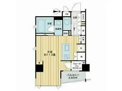 ベルジェンド三鷹ラ・ヴィエ(ワンルーム/3階)の間取り写真