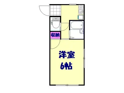 ドミール松原団地(1K/2階)の間取り写真