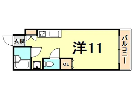 エスポワール田代(ワンルーム/2階)の間取り写真