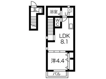 SOLEIL HINA V (1LDK/2階)の間取り写真