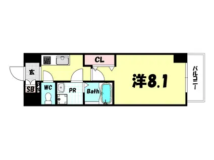 アドバンス神戸ラフィナート(1K/6階)の間取り写真