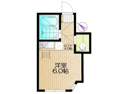 ユナイト田浦マーク・ヘアリー(ワンルーム/1階)の間取り写真