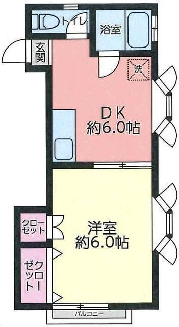 ハイツグリーンシティ(1DK/1階)の間取り写真