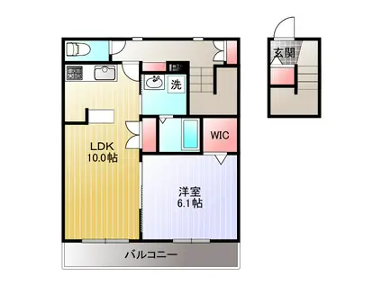 RAFFLES HOUSE(1LDK/2階)の間取り写真