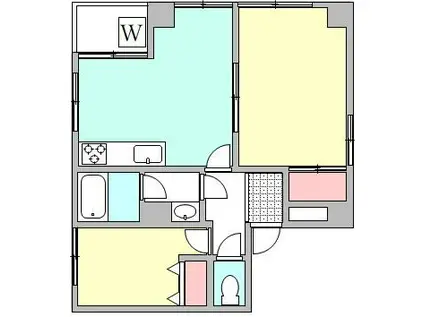 メゾンドール池袋(2DK/3階)の間取り写真
