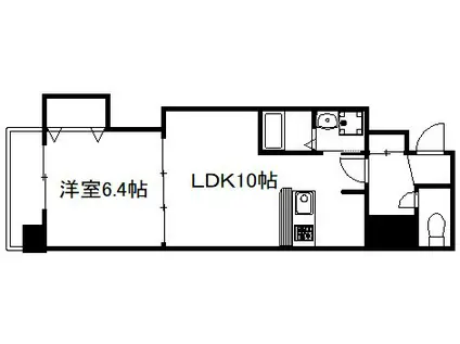 LUXE中書島(1LDK/2階)の間取り写真
