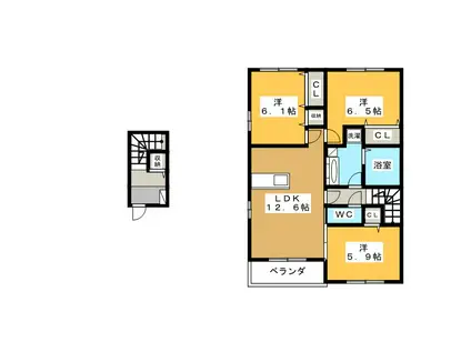 グラン ビュー ソニック A棟(3LDK/2階)の間取り写真