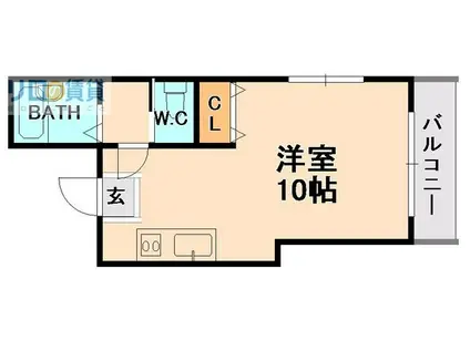 シュシュ(ワンルーム/1階)の間取り写真