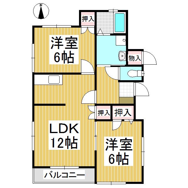 SPAZIO(2LDK/1階)の間取り写真