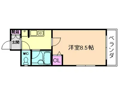 YOUS一番館(1K/1階)の間取り写真