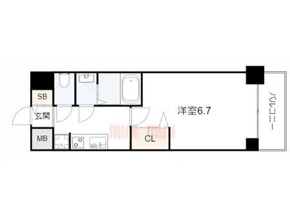 プレサンス ハーバーランド アンド・シー(1K/9階)の間取り写真